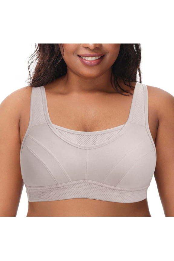 Women Full Coverage Sport Bras Plus Size Workout Bras No Underwire Comfort Silver Gray Bra Clothes Size 40B