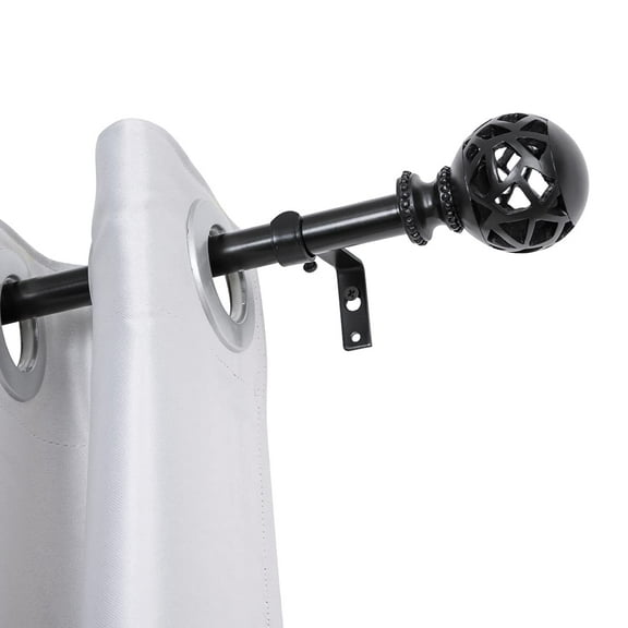 UTOPIA ALLEY Wall Mounted 3/4 Inch Curtain Rod - Curtain Rods For Windows 28 to 48 Inch, Adjustable Drapery Rods, Black Curtain Rods, Bedroom Curtain Rods, Tapestry Poles (Black, 28"-48")