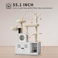 thumbnail image 3 of Modern Cat Tree Tower with Hidden Litter Box Enclosure, Multi-Level Wooden Cat Furniture – Sisal Scratching Posts, Soft Perch, Condo – Stylish Catnip Toy for Indoor Cats, 3 of 6