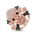 thumbnail image 4 of Father's Day Gift 2.20 Carat Round Cut Black, Brown & White Natural Diamond Men's Skull Band Ring In 14k Solid Rose Gold (Color: I-J, Clarity: I2-I3, 2.20 Cttw)-13, 4 of 6