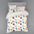 thumbnail image 2 of Ambesonne Cartoon Bedding Set 3 Pcs, Colorful, Twin XL, Yellow Teal and Red, 2 of 3