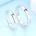 thumbnail image 4 of Sterling Silver Couple Ring Simple Geometric Rings Diamond Wedding Bands Matching Promise Rings for Him and Her Anniversary Jewelry Gifts, 4 of 5