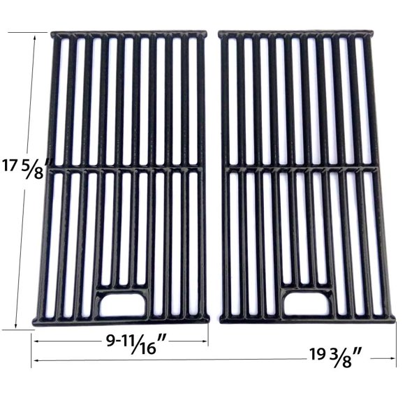 Replacement Porcelain Cast Cooking Grates For Dyna Glo DGB730SNB, SH3118B, SH3118B, MS-3B-PG Gas Models, Set of 2