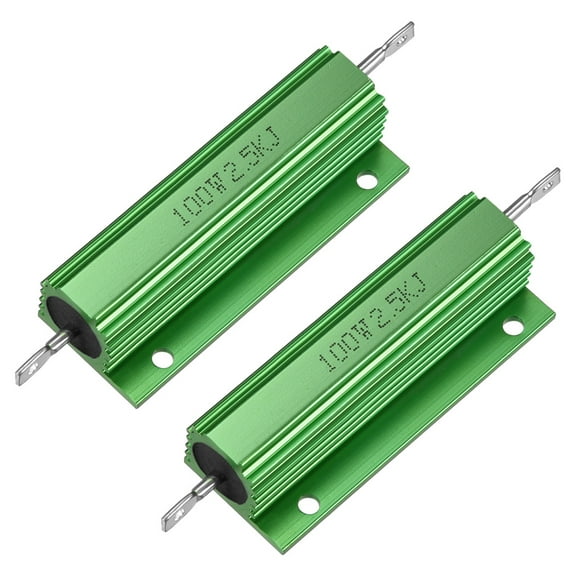 2Pcs Aluminum Case Resistor 100W 2.5kOhm Wirewound for Replacement Converter