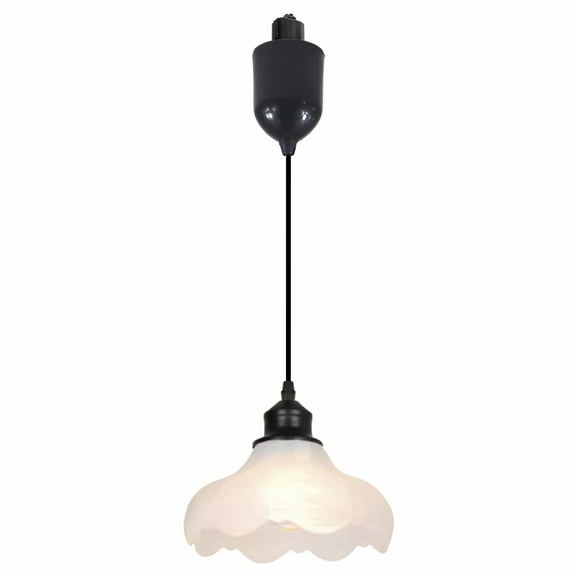 Kiven J-Type track lighting pendants Adjustable Height,1-Light Modern Frosted Glass J track pendant lights,Decorative Track Lighting Fixture for Kitchen Island Hallway TB3504