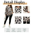 thumbnail image 5 of Cuteduck Women's Plus Size Casual Leopard Print Top Crew Neck Long Sleeve Trendy Breathable Loose Tunic 1X-4X, 5 of 7