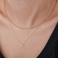 thumbnail image 3 of Murtoo Double Layered Initial Letter Necklace for Women - Gold-Tone Personalized Capital Alphabet Pendant Chain Jewelry, 3 of 5