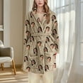 thumbnail image 6 of Tnhcen Women's Fleece Robe Plush Long Hooded Sleepwear Bathrobe Loungewear Soft Thermal Kimono Cozy Outfit with Pockets Customization Available Khaki, 6 of 6