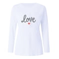 thumbnail image 2 of TaTaai Women Wine Red Positioning Print Long Sleeve Top Ladies Valentine's Day Casual Daily Wear Soft Breathable Non See Through Versatile Stylish Blouse Gift, 2 of 5