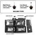 thumbnail image 3 of For 1994-1998 Chevy C10 C/K 1500 2500 3500 Black Headlights LH+RH Pairs w/ Bulbs, 3 of 8