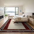 thumbnail image 3 of ODIKA 9'x12' Washable Area Rug Texas Star Farmhouse Cowboy Emblem With Rustic Banded Border for Great Room, Indoor Concept, Large Living Low Pile, Flatwoven, 3 of 7