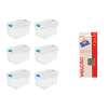 Sterilite 64 Qt Storage Box (6 Pack) Bundled with VELCRO? Brand Sticky (75 Pack)