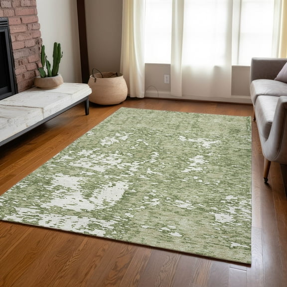 Addison Rugs Machine Washable Indoor/ Outdoor Abstract Pixels Chantille Rug Aloe - 10' x 14'
