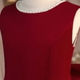 thumbnail image 4 of Girls Formal Dress Bowknot Faux-Pearls Trim Wedding Party Birthday Dresses Sleeveless Princess Prom Ball Gown (9 Years, Red), 4 of 8