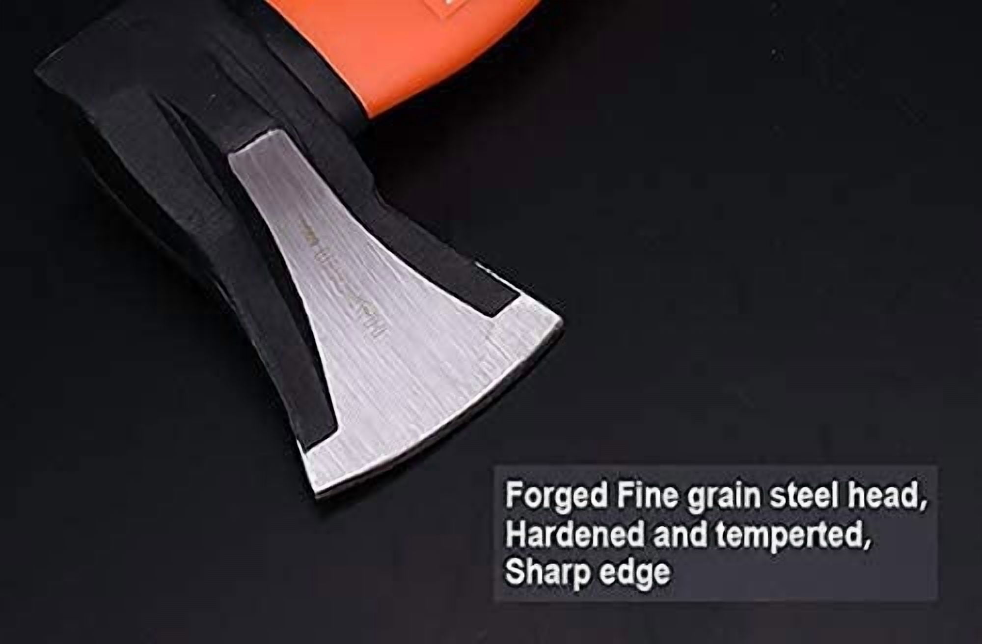 Wood Splitting Maul 17” - 3 lb. Axe and Sledge Combined Forged Steel Head Splits Better Than Camp or Hatchet Kindling Splitter Rubber Sheath