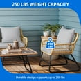 thumbnail image 4 of Dextrus 4-Piece Wicker Patio Set, Outdoor Rattan Furniture with Cushions & Glass Table, Light Gray, 4 of 9
