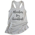 thumbnail image 1 of Bloodies For Breakfast Tank Top, Ladies Racerback Tank Top, Drinking Tank, Party Tank, Alcohol Tank, Silver Gray, X-Large, 1 of 3