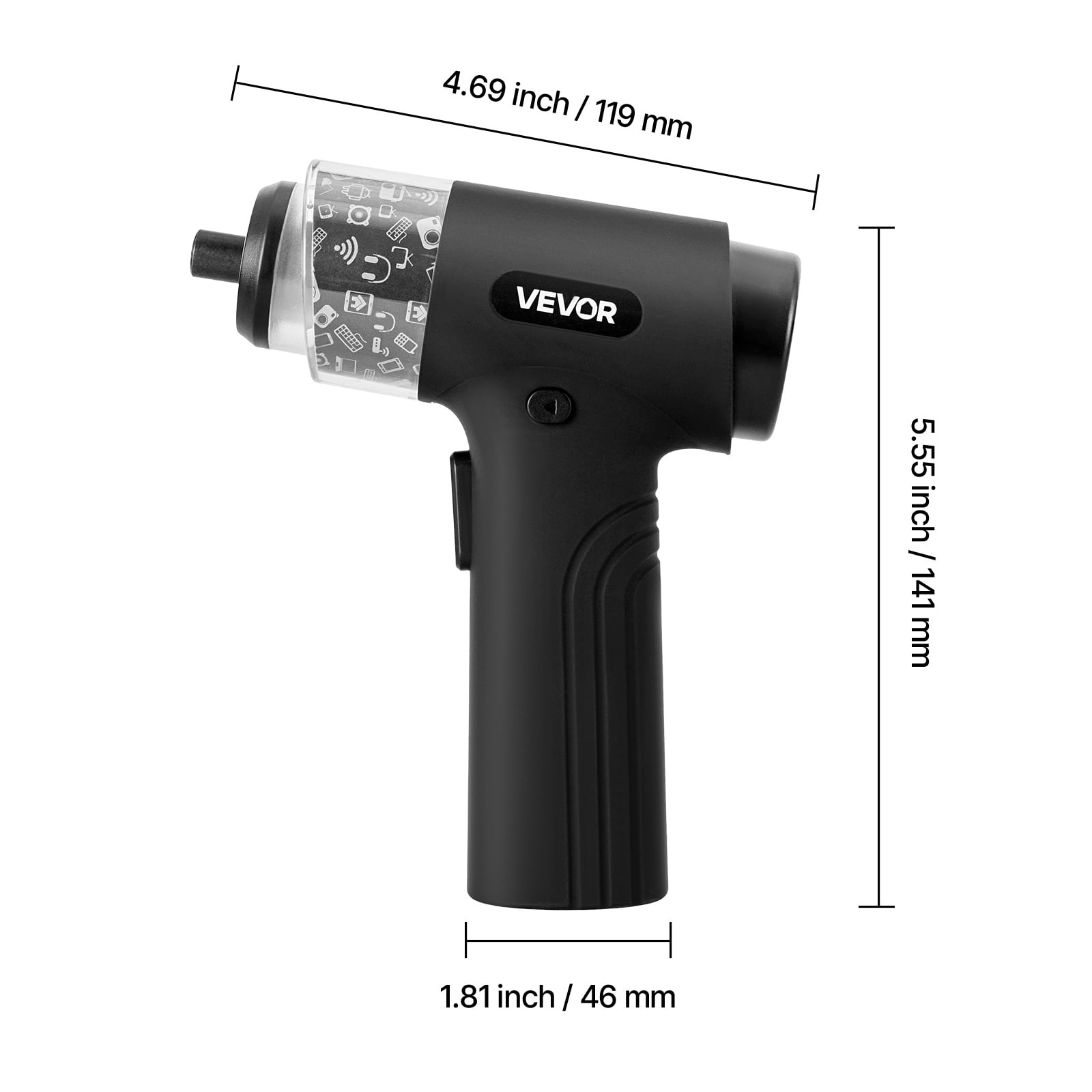 VEVOR Electric Screwdriver, 7 Torque Settings 0.5-5 N.m, 2500mAh Battery, Cordless Screwdriver Set with 32 PCS 1/4 in Bits, Digital Display, LED Light, Type-C Charging,for Furniture Electrical Repair