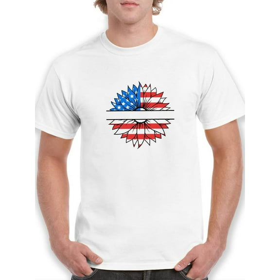 Patriotic Sunflower Usa T-Shirt Men -Image by Shutterstock, Male XX-Large