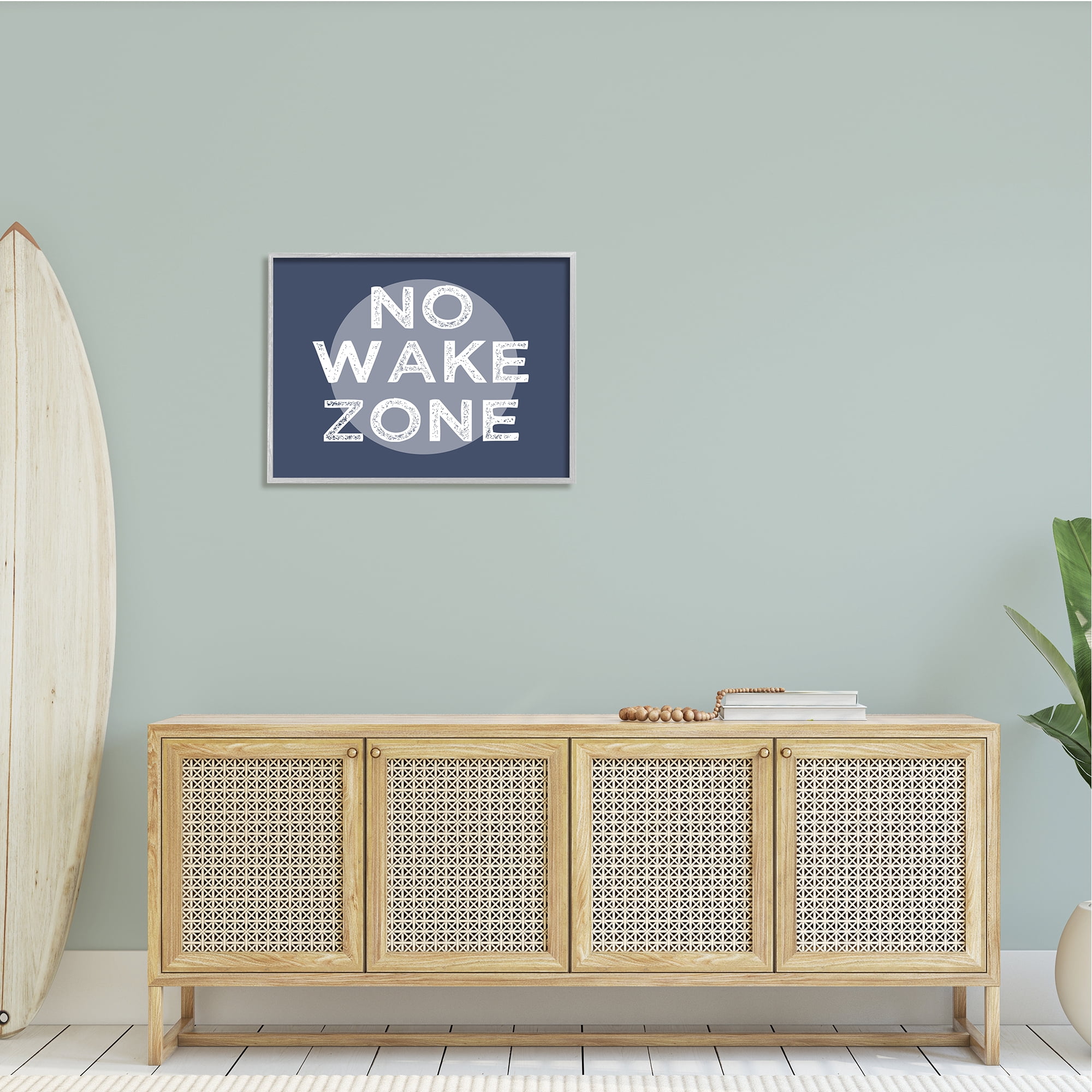 Stupell Industries No Wake Zone Circular Background Grunge Textured Words,30 x 24, Design by Daphne Polselli