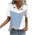 thumbnail image 5 of Ounisa Womens Short Sleeve Shirts Lapel Random Printed Button Detail Loose Fit Cotton Blend 2026 Spring Summer Daily Casual Fashion Trendy Comfortable Blouse Tops S-2XL, 5 of 6