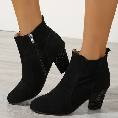 

Akiihool Womens Booties and Ankle Boots Women s Platform Ankle Boots Elastic Heel Platform Lug Sole Slip on Wedge Ankle Booties (Black 7)