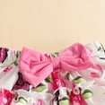 thumbnail image 5 of NOLDARES Newborn Infant Baby Girl Clothes Romper Set 3 Piece Jumpsuit Floral Shorts Headband Bow Short Sleeve Cute(Hot Pink,3-6 M), 5 of 9