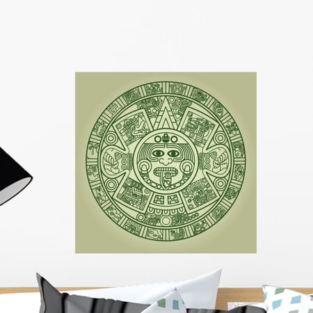 Stylized Aztec Calendar Wall Mural by Wallmonkeys Peel and Stick Graphic (18 in H x 18 in W) WM346622