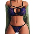 thumbnail image 5 of Lolmot Women 2 Piece Lingerie Corset Lace Free Wire Racy Muslin Sleepwear Underwear Tops+Briefs Nightwear Nightgowns Nightshirts, 5 of 5