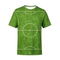 thumbnail image 4 of WUXIAN Kids Boys Summer Shirts Football Print Short Sleeve Round Neck Stylish Funny Graphic Top For Youth Comfort Lightweight Summer Trendy Outddor Soccer Ball Pattern Tee,Green,3-4 Years, 4 of 4