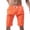 Orange, variant on Mens Shorts Casual Summer Elastic Waist Straight Leg Loose Fit Knee Length Beach Shorts with Pockets