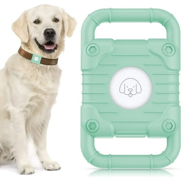 Airtag Dog Collar Holder, Silicone Apple Airtag Holder for Dog Collar, Waterproof Protective Air Tag Holder Case Compatible with Cat Dog Collars Loop & Backpack Accessories - Green