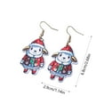 thumbnail image 3 of Momihoom Christmas Dangle Earrings for Women Cute Animal Earrings Acrylic Dinosaur Alpaca Sloth Pet Dangle Earrings Charms Jewelry Christmas Gifts, 3 of 6