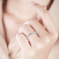 thumbnail image 3 of Top Moissanite Eternity Band - Vintage Solid Sterling Silver Band - Minimalist Bridal Matching Band - Antique Ring for Women - RIng for Her, 3 of 7