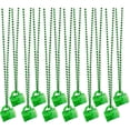 thumbnail image 2 of St Patricks Day Shot Glasses Bead Necklaces, Pack of 12 – Green Irish Gifts Party Favors Supplies, St Patricks Day Accessories for Adults (Transparent Green With Shamrock), 2 of 3
