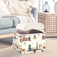 thumbnail image 3 of Yayeee Collapsible Cube Storage Bin with Lid Fabric Closet Decorative Basket with Handles, Cats Reading Pattern, 3 of 7