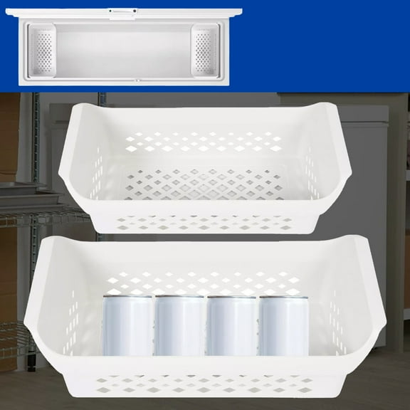 2PCS 5304512718 Storage Baskets White For Frigidaire Chest Freezer Refrigerator