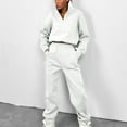 thumbnail image 2 of biudgviw Womens Sweatsuit Outfits Casual Long Sleeve Half Zipped Oversized Sweatshirt Fleece Warm Jogger Pants Sets, 2 of 6