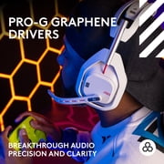 Logitech G Astro A50 LIGHTSPEED Wireless Gaming Headset + Base Station (Gen 5), PRO-G GRAPHENE, 3-System Switching, USB-C to Xbox, PS5, PC/Mac or Nintendo Switch, Bluetooth , White