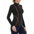 thumbnail image 3 of Women's Long Sleeve Thermal Workout Tops Zip Athletic Sweatshirt 1/4 Pullover Collar Sports Shirts, 3 of 6