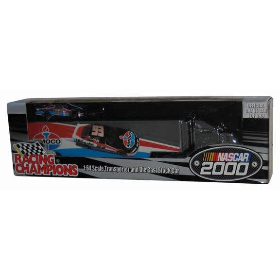 Racing Champions Dave Blanley 2000 RC Ertl Nascar 1:64 Silver Chrome Transporter w/ Stock Car