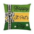 thumbnail image 2 of romoty St. Patrick's Day Throw Pillow Cover, 18 x 18 Inch Lucky Irish Shamrock Cushion Case, Green Farmhouse Pillowcase Decor for Couch and Sofa, 2 of 6