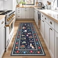 thumbnail image 3 of Garvee 2'x6' Floral Runner Rug Animal Cat Carpet, Washable Boho Rugs Non Slip Low Pile Soft Indoor Floor Mat for Hallway Bedroom Kitchen, Blue, 3 of 6