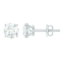 Rosec Jewels Certified 1 Carat Lab Grown Diamond Stud Earrings, EF-VS Quality - Ready to Gift for Valentines Day, 18K White Gold