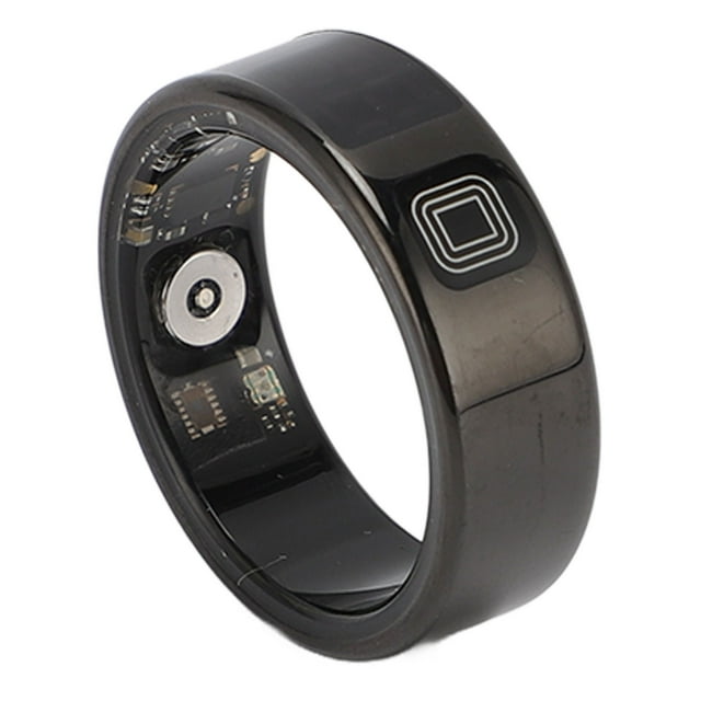 Smart Ring Fitness Tracker, Pantalla de Visualización, Seguimiento de ActiviDad Física y Sueño Portátil, Monitoreo del Podófo del Tiempo, IP68 A Prueba de Agua, Estuche de