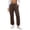 Brown, variant on Women's Velour Pants with Pockets Drawstring Elastic Waist Straight Leg Pants for Everyday Fall Winter Trousers