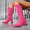 Hot Pink, variant on Women Fashionable Square Toe Chunky Knee High Boots - Stylish Classic Women's Gogo Boot Choice