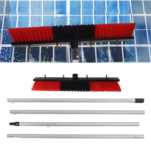Solar Panel Cleaning Brush Kit, Water Fed Brush Spray Washer Easy To Use Pole Kit for Cleaning Window Solar Panels