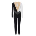 thumbnail image 3 of vastwit Kids Girls Dance Unitard Rhinestone Mesh Splice Long Sleeve Stirrup Bodysuit Gymnastics Skating Jumpsuit White 12, 3 of 4