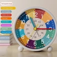 thumbnail image 2 of Reloj despertador para niños, despertador con luz nocturna, despertador recargable de dibujos animados con movimiento de barrido de segundos, despertador analógico, alarma de campana C, 2 of 5